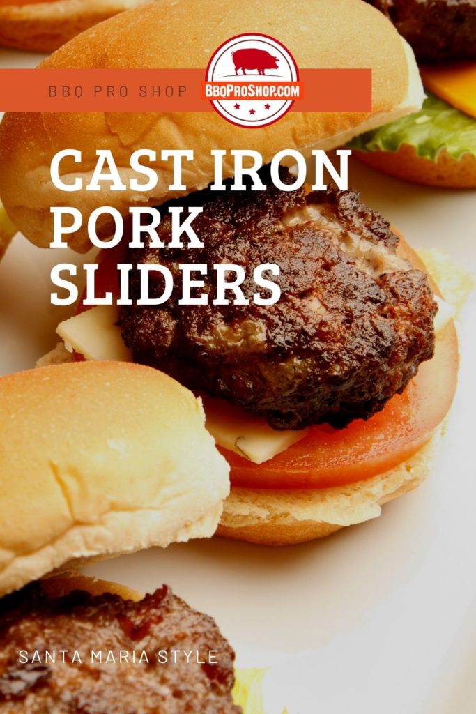Pork Burger Sliders in a Cast Iron Skillet