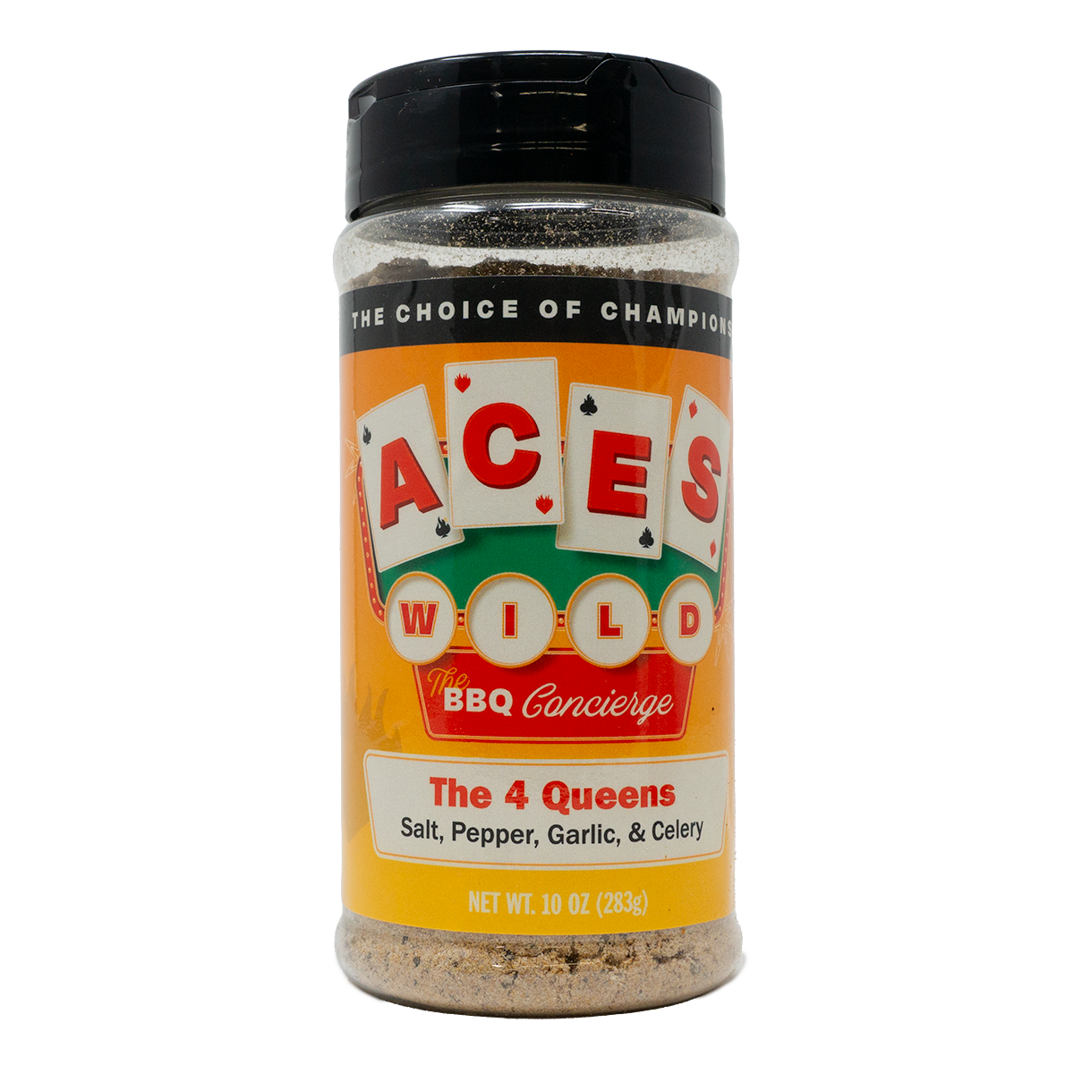 Bottle of The 4 Queens rub from Aces Wild