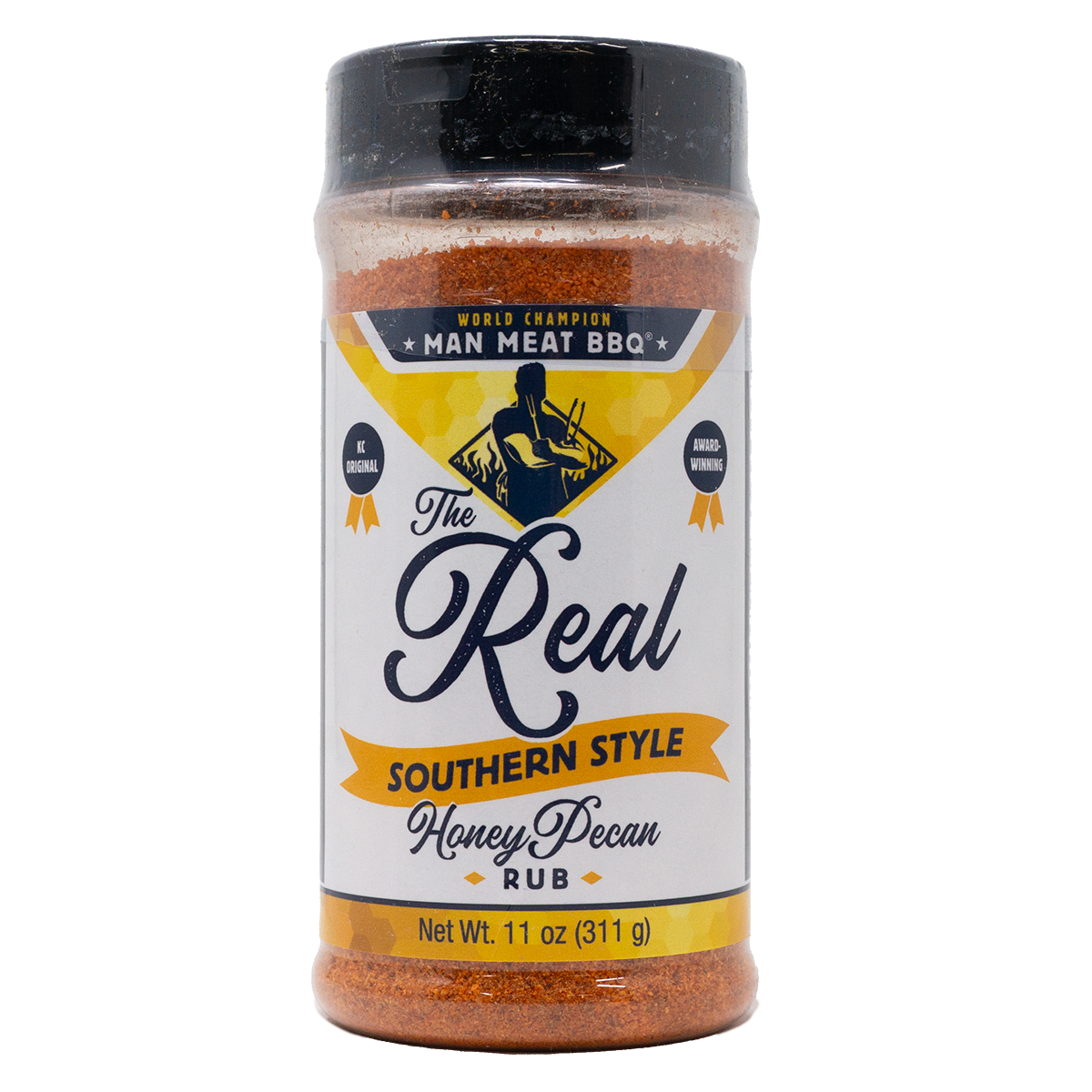 Bottle of Southern Style Honey Pecan Rub from Man Meat BBQ