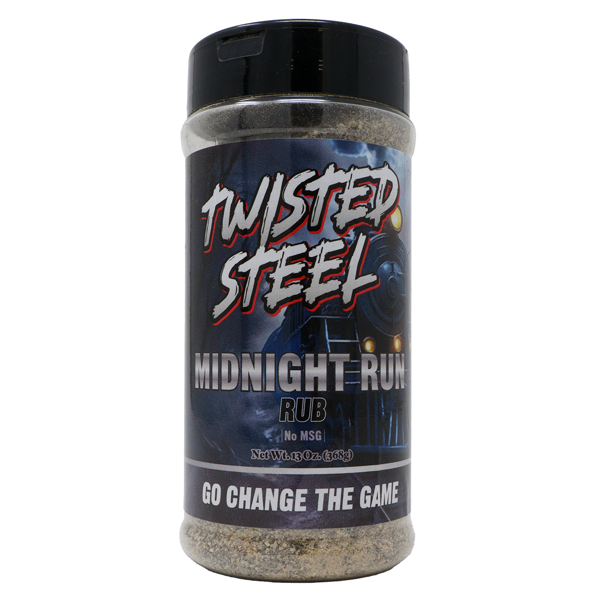 Bottle of Midnight Run rub from Twisted Steel