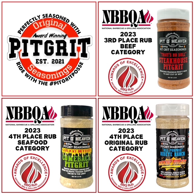 NBBQA Awards: 3rd Place Beef, 4th Place Seafood, 4th Place Original Rub Category